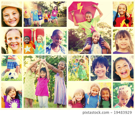 Children Family Enjoyment Playful Summer Casual Concept Children Family Enjoyment Playful Summer Casual Concept 19483929
