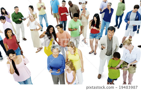 Group of Diverse Colorful Cheerful People Concept 19483987