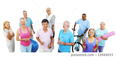 Group Healthy People Fitness Exercise Gym Concept Group Healthy People Fitness Exercise Gym Concept 19484035