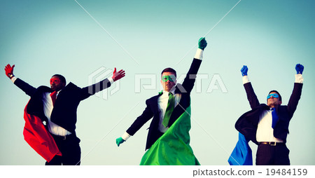 Superheroes Businessmen Flying Inspiration Concept Superheroes Businessmen Flying Inspiration Concept 19484159