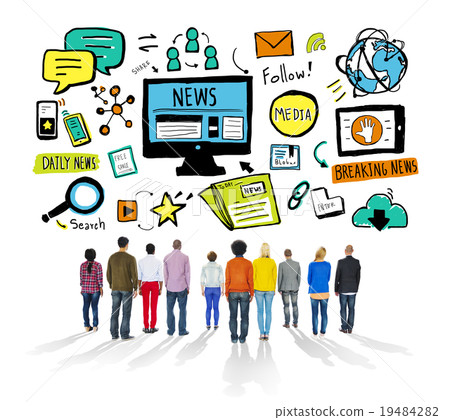 News Breaking News Daily News Follow Media Searching Concept 19484282