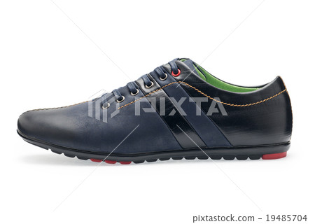 Single leather dark blue color male sport shoes 19485704