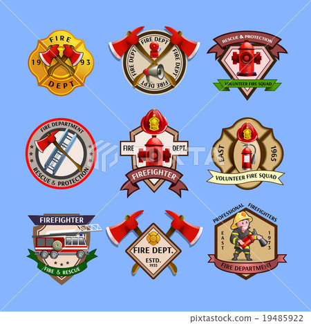 Firefighters Emblems Labels Collection Firefighters Emblems Labels Collection 19485922