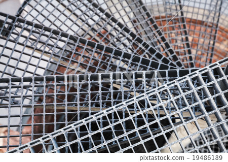 Metal ladder goes down, selective focus 19486189