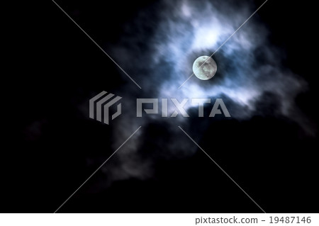 Moon in cloud movement. Moon in cloud movement. 19487146