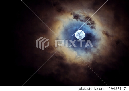 Full moon on cloudy day. Full moon on cloudy day. 19487147