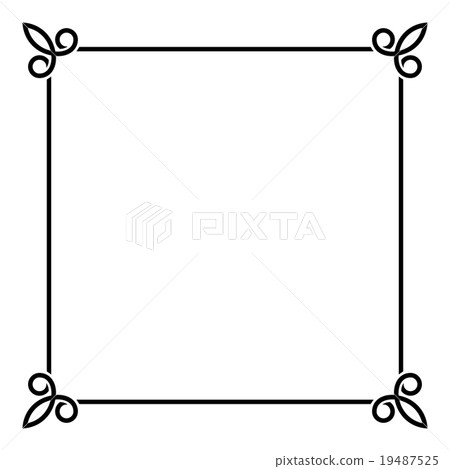 Black Border Vintage Frame on White Background Black Border Vintage Frame on White Background 19487525