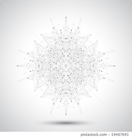 Geometric abstract form with connected lines and 19487691