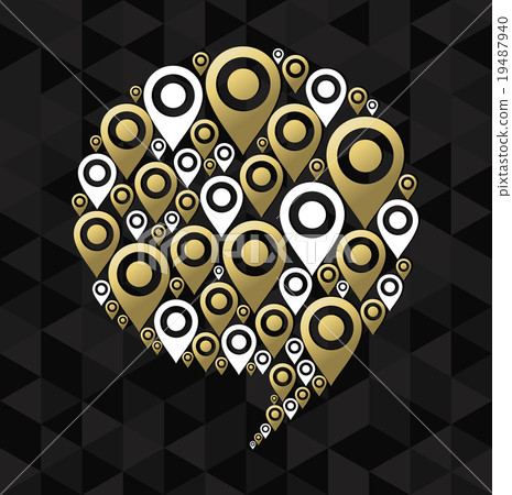 Gps speech bubble chat icon symbol concept shape 19487940
