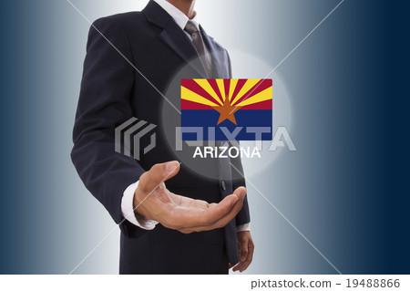 Businessman hand showing Arizona Flag 19488866
