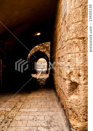 An alley in the old city in Jerusalem. An alley in the old city in Jerusalem. 19489336