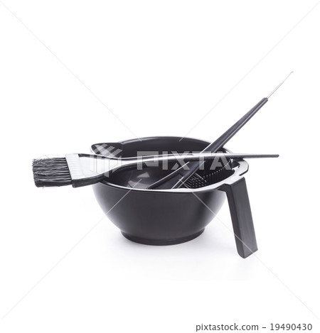 Bowl with peroxide and brush Bowl with peroxide and brush 19490430