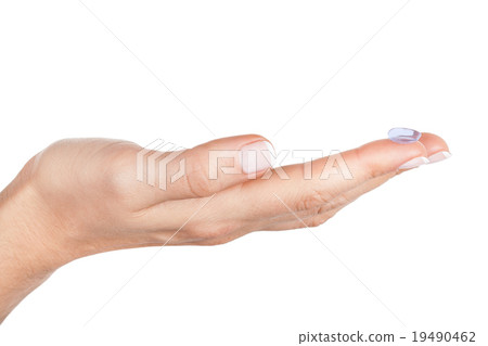 Contact Lens on finger Contact Lens on finger 19490462