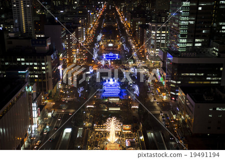 White illumination (view from TV tower night view) 19491194