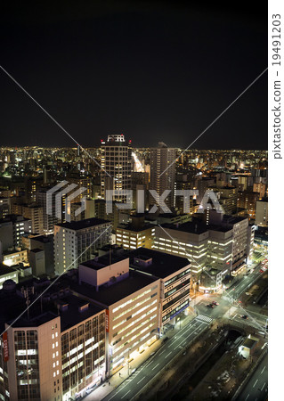 View from Sapporo TV Tower (night view) 19491203