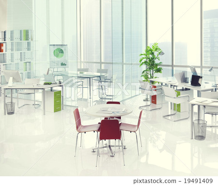 Office Green Business Working Area Meeting Table Concept 19491409