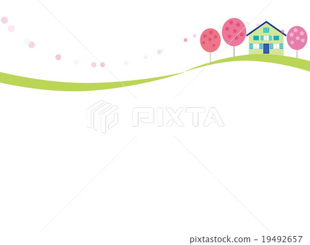 Spring landscape cherry tree - Stock Illustration [19492657] - PIXTA