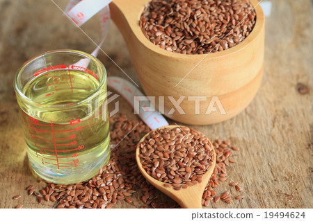 Linseed oil and flax seeds Linseed oil and flax seeds 19494624