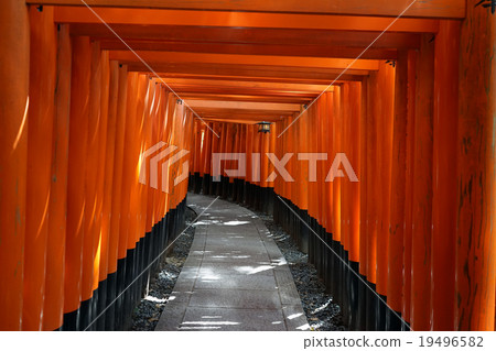 Fushimi-Inari Taisha Shrine Torii Torii left turn Fushimi-Inari Taisha Shrine Torii Torii left turn 19496582