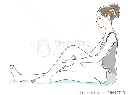 Female illustration massaging a calf Female illustration massaging a calf 19496743