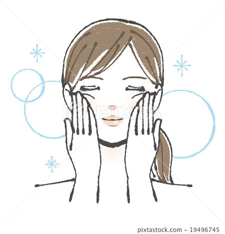 Female illustration massaging face 19496745