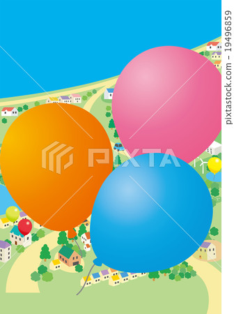 A city balloon A city balloon 19496859