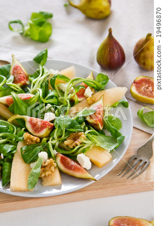 Fig with Melon and Walnut salad Fig with Melon and Walnut salad 19496870