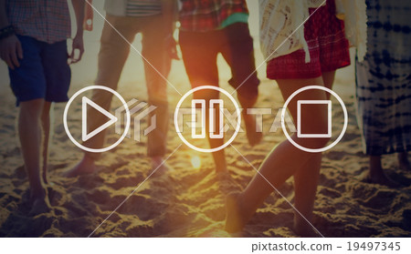Music Media Button Control Sound Play Stop Concept Music Media Button Control Sound Play Stop Concept 19497345