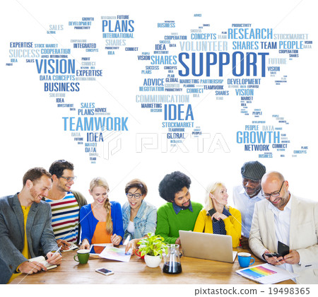 Global People Discussion Meeting Support Teamwork Concept Global People Discussion Meeting Support Teamwork Concept 19498365