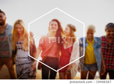 Hexagon Frame Holiday Summer Vacation Copy Space Concept Hexagon Frame Holiday Summer Vacation Copy Space Concept 19498367