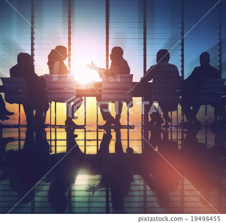 Group of Business People Meeting Back Lit Concept 19498455