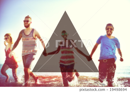Summer Togetherness Friendship Triangle Copy Space Concept Summer Togetherness Friendship Triangle Copy Space Concept 19498694