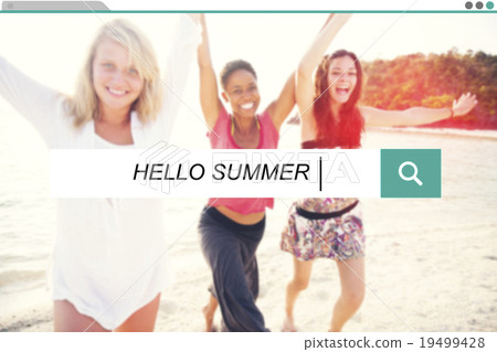 Hello Summer Beach Browsing Searh Box Concept Hello Summer Beach Browsing Searh Box Concept 19499428