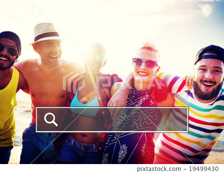 Summer Togetherness Friendship Searching Internet Concept 19499430