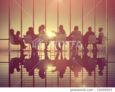 Business People Meeting Discussion Back Lit Concept 19499903