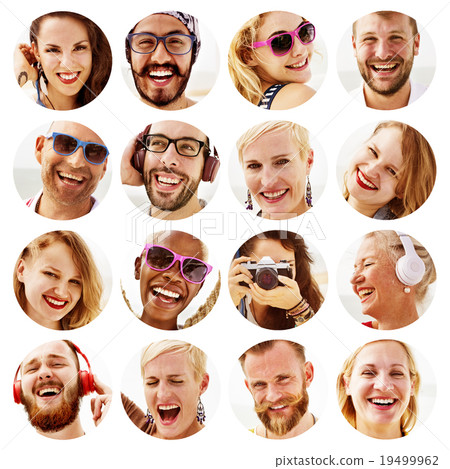 Portrait of Diverse Multiethnic Cheerful People 19499962