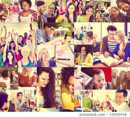 Diverse People Students Start Up Collage Concept 19500436