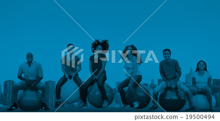 Diverse People Happiness Friendship Bouncing Ball Concept Diverse People Happiness Friendship Bouncing Ball Concept 19500494