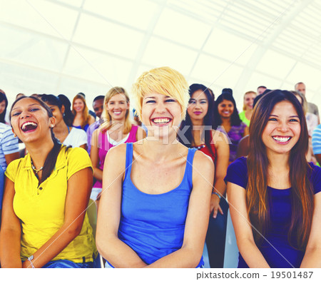Crowd Learning Celebrating Casual Diverse Ethnic Concept 19501487