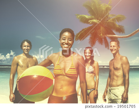 People Beach Holiday Summer Ball Vacation Concept People Beach Holiday Summer Ball Vacation Concept 19501705