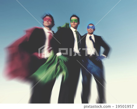 Strong Superhero Business Aspirations Confidence Success Concept 19501957