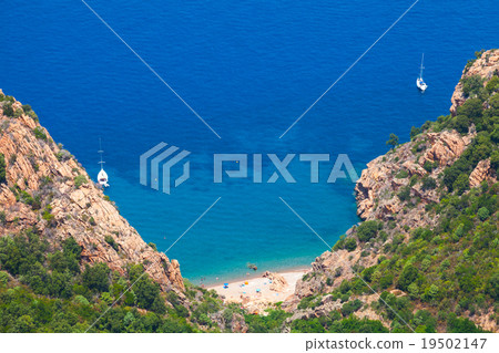 Landscape of South Corsica. Small wild beach 19502147