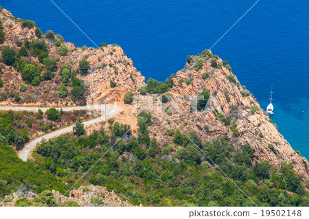 Mountain road on Capo Rosso, Piana, Corsica 19502148
