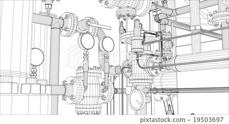 Illustration of equipment for heating system 19503697