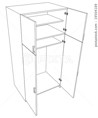 Image of open cabinet 19504189