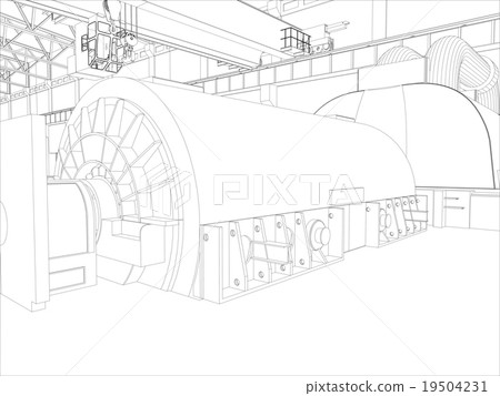 Illustration of equipment for heating system Illustration of equipment for heating system 19504231