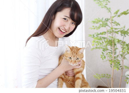 A woman who cuts a cat A woman who cuts a cat 19504831