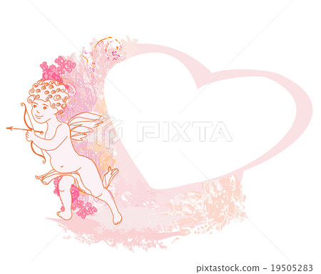happy valentines day card with cupid 19505283