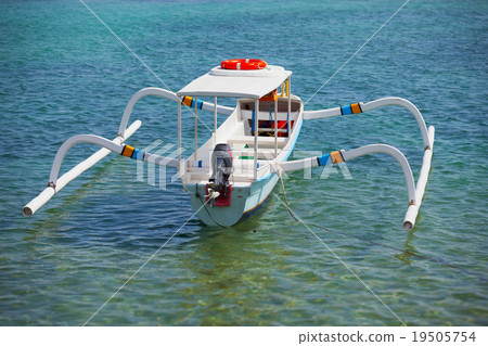 Balinese traditional boat with motor Balinese traditional boat with motor 19505754
