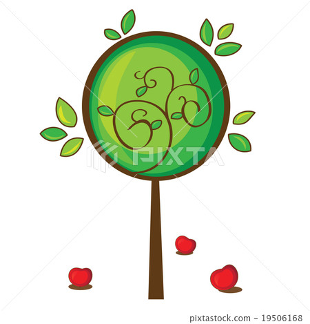 illustration of isolated apple tree 19506168